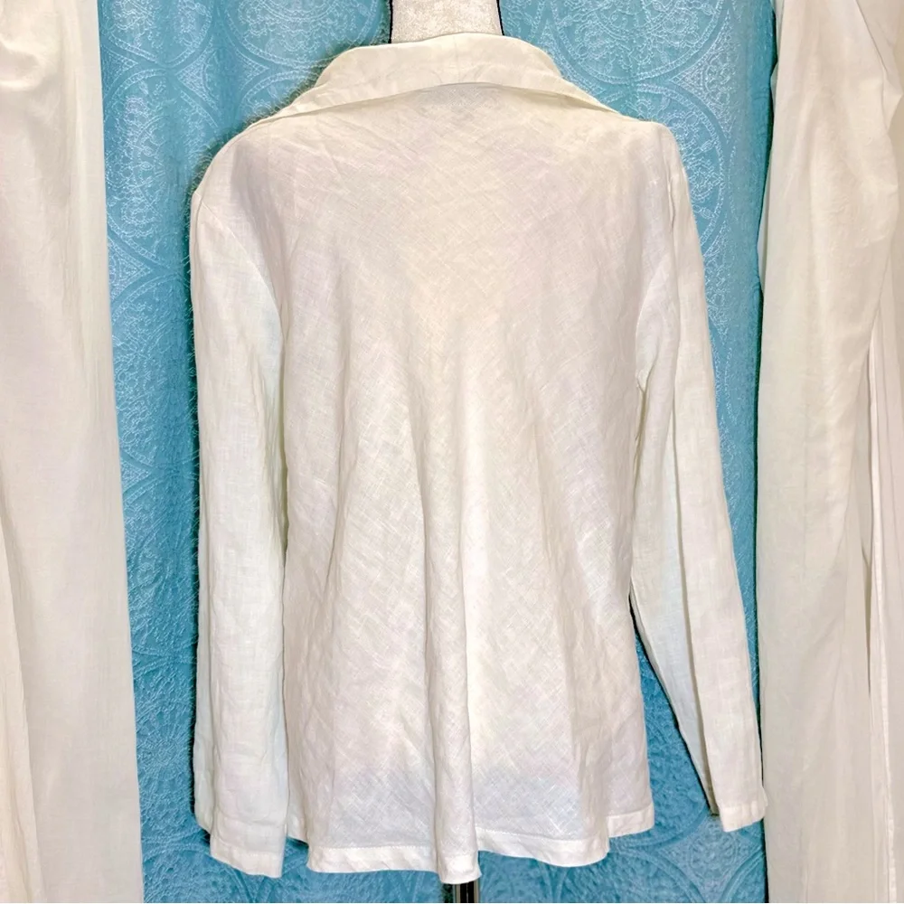 Flax 100% Linen Cardigan Jacket Top Sz M - Picture 4 of 7